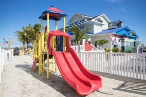 large red and yellow playground structure