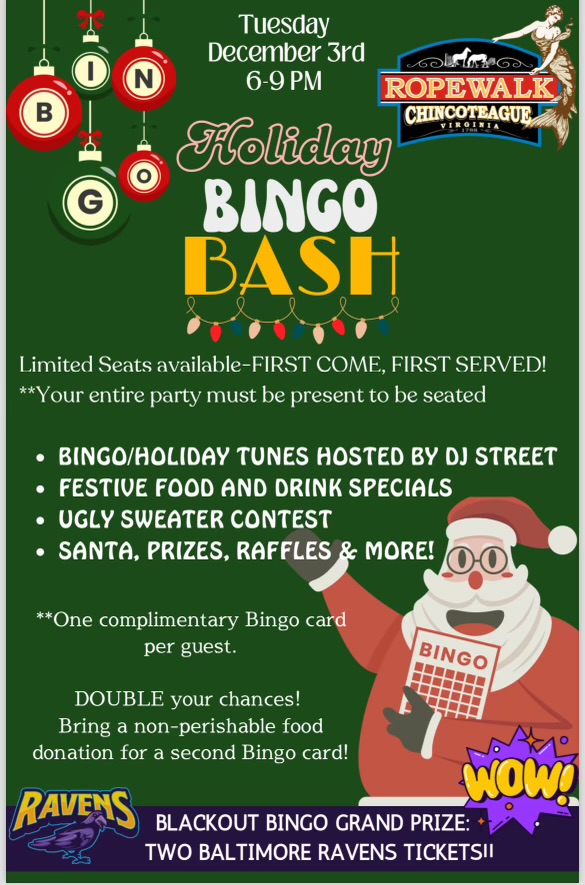 Holiday bingo flyer